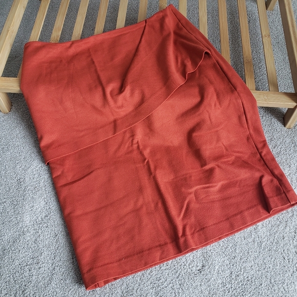 Orange Skirt with Front Ruffle - Picture 1 of 5